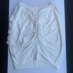 VieSauvage White Ruched Mini Skirt Size S